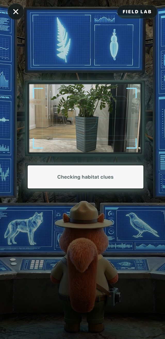 Snappit Field Lab screen analyzing a photo of a plant to identify it